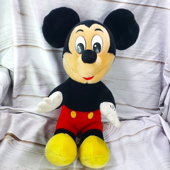 Vintage Disneyland Disney World Mickey Mouse Plush Stuffed Animal 14 Inch Seated - Picture 1 of 9